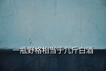 一瓶野格相当于几斤白酒