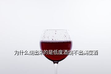 为什么烧出来的是低度酒烧不出高度酒