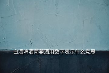 白酒啤酒葡萄酒用数字表示什么意思