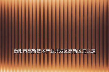 衡阳市高新技术产业开发区高新区怎么走