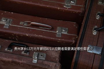 贵州茅台13万元年薪招873人应聘者需要满足哪些需求