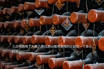 上次喝酒喝了大概六两白酒56瓶啤酒喝的比较快一个多小时就