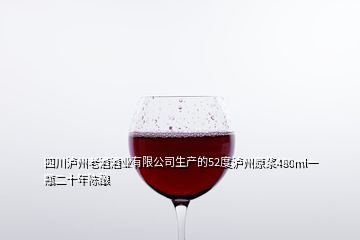四川泸州老酒酒业有限公司生产的52度泸州原浆480ml一瓶二十年陈酿