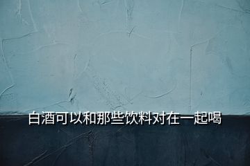 白酒可以和那些饮料对在一起喝