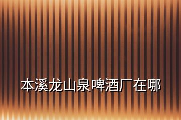 本溪龙山泉啤酒厂在哪