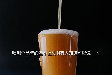 喝哪个品牌的酒不上头啊有人知道可以说一下