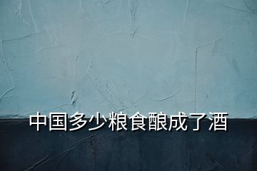 中国多少粮食酿成了酒