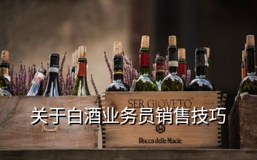 关于白酒业务员销售技巧