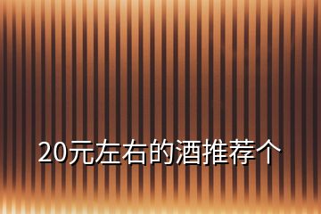 20元左右的酒推荐个