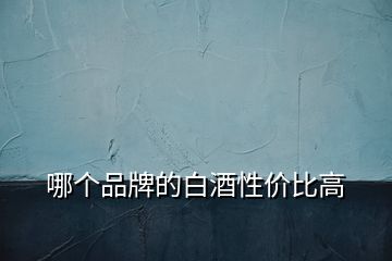 哪个品牌的白酒性价比高