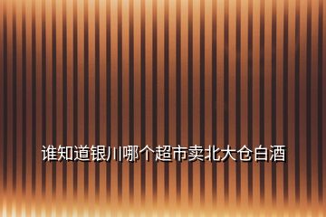 谁知道银川哪个超市卖北大仓白酒