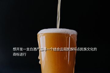 想开发一支白酒产品寻一个结合云南民族特点民族文化的商标进行