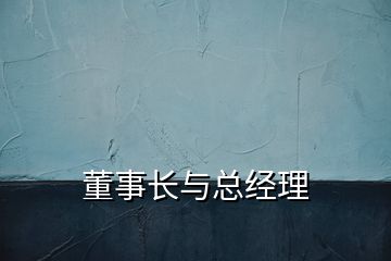 董事长与总经理