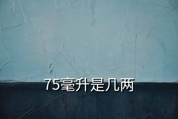 75毫升是几两