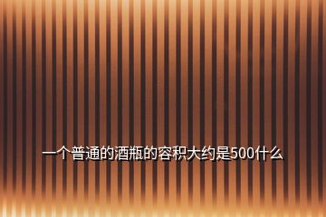 一个普通的酒瓶的容积大约是500什么