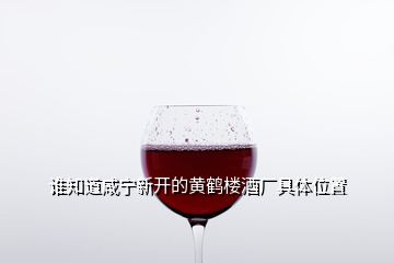 谁知道咸宁新开的黄鹤楼酒厂具体位置
