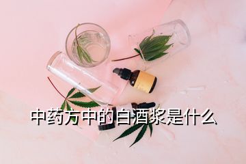 中药方中的白酒浆是什么