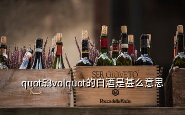 quot53volquot的白酒是甚么意思