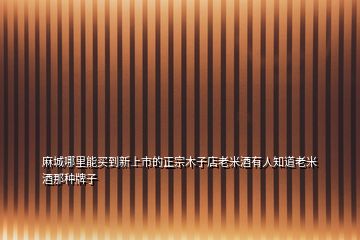 麻城哪里能买到新上市的正宗木子店老米酒有人知道老米酒那种牌子