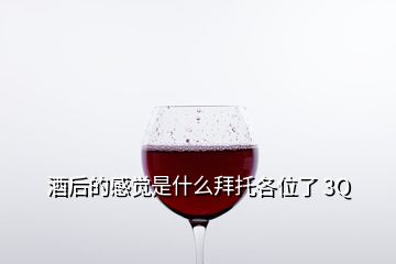 酒后的感觉是什么拜托各位了 3Q