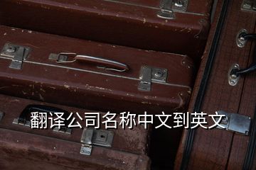 翻译公司名称中文到英文