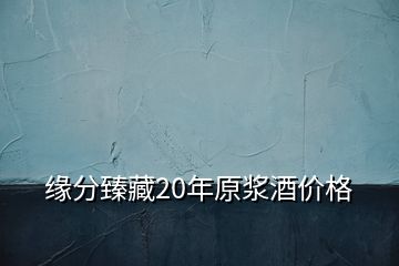 缘分臻藏20年原浆酒价格