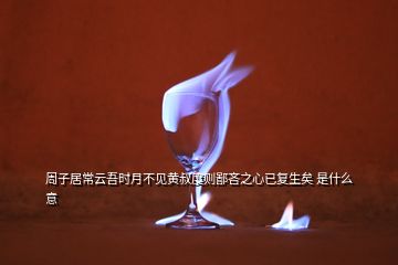 周子居常云吾时月不见黄叔度则鄙吝之心已复生矣 是什么意