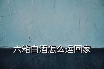 六箱白酒怎么运回家