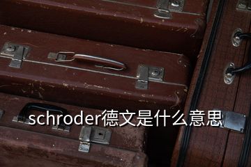 schroder德文是什么意思