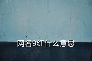 网名9红什么意思