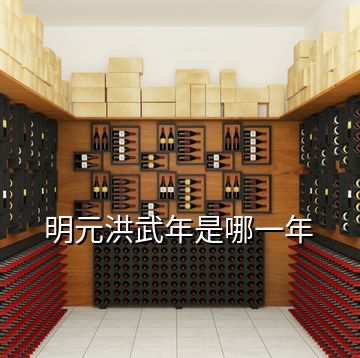明元洪武年是哪一年