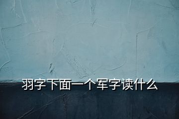 羽字下面一个军字读什么