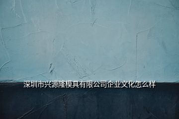 深圳市兴源隆模具有限公司企业文化怎么样