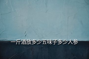 一斤酒放多少五味子多少人参