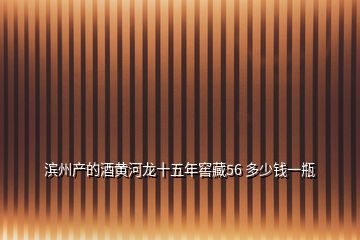 滨州产的酒黄河龙十五年窖藏56 多少钱一瓶