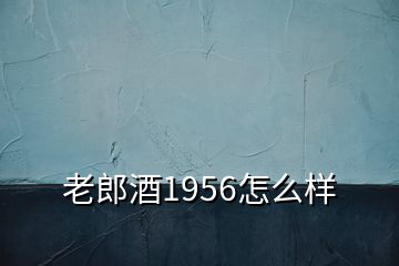 老郎酒1956怎么样