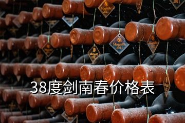 38度剑南春价格表