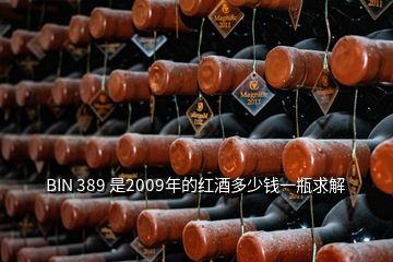 BIN 389 是2009年的红酒多少钱一瓶求解