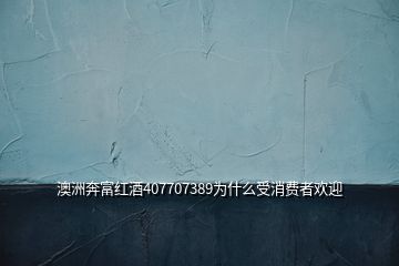 澳洲奔富红酒407707389为什么受消费者欢迎