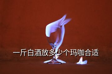 一斤白酒放多少个玛咖合适