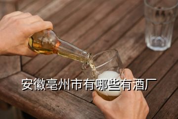 安徽亳州市有哪些有酒厂