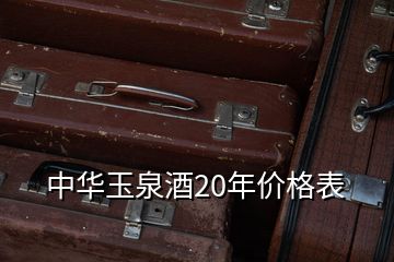 中华玉泉酒20年价格表