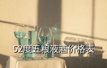 52度五粮液酒价格表