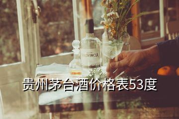 贵州茅台酒价格表53度
