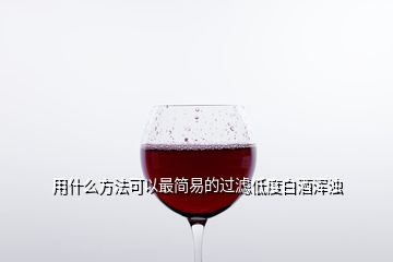 用什么方法可以最简易的过滤低度白酒浑浊