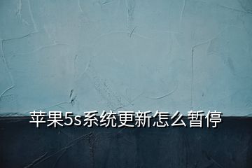 苹果5s系统更新怎么暂停