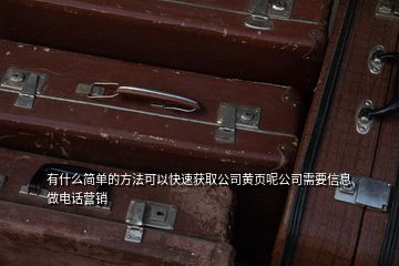 有什么简单的方法可以快速获取公司黄页呢公司需要信息做电话营销