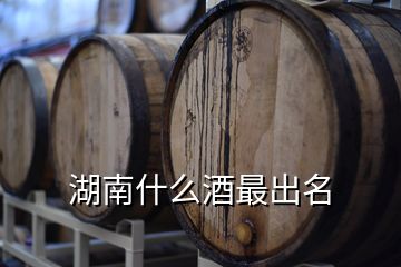 湖南什么酒最出名