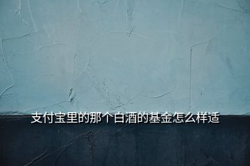 支付宝里的那个白酒的基金怎么样适