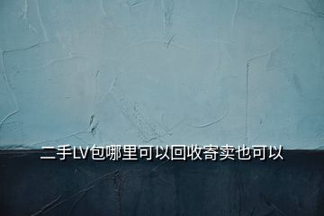 二手LV包哪里可以回收寄卖也可以